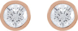 14K Gold Lab-Grown Diamond Round Bezel-Set Cocktail-Style Stud Earrings - Rose Gold - view 2