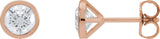 14K Gold Lab-Grown Diamond Round Bezel-Set Cocktail-Style Stud Earrings - Rose Gold