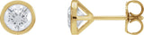 14K Gold Lab-Grown Diamond Round Bezel-Set Cocktail-Style Stud Earrings - Yellow Gold