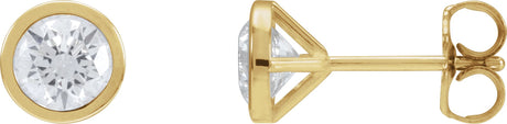 14K Gold Lab-Grown Diamond Round Bezel-Set Cocktail-Style Stud Earrings - Yellow Gold