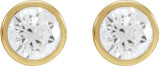 14K Gold Lab-Grown Diamond Round Bezel-Set Cocktail-Style Stud Earrings - Yellow Gold - view 2