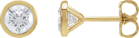 14K Gold Lab-Grown Diamond Round Bezel-Set Cocktail-Style Stud Earrings - Yellow Gold