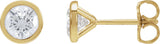 14K Gold Natural Diamond Round Bezel-Set Cocktail-Style Stud Earrings - Yellow Gold
