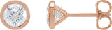 14K Gold Lab-Grown Diamond Round Bezel-Set Cocktail-Style Stud Earrings - Rose Gold