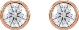 14K Gold Lab-Grown Diamond Round Bezel-Set Cocktail-Style Stud Earrings - Rose Gold - view 2