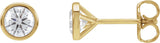 14K Gold Lab-Grown Diamond Round Bezel-Set Cocktail-Style Stud Earrings - Yellow Gold