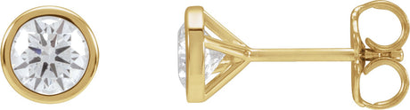 14K Gold Lab-Grown Diamond Round Bezel-Set Cocktail-Style Stud Earrings - Yellow Gold