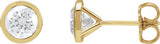 14K Gold Lab-Grown Diamond Round Bezel-Set Cocktail-Style Stud Earrings - Yellow Gold