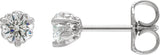 14K Gold Lab-Grown Diamond Round 3-Prong Fleur-de-lis Earrings - White Gold