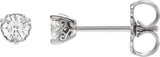 14K Gold Lab-Grown Diamond Round 3-Prong Scroll Stud Earrings - White Gold