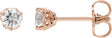14K Gold Natural Diamond Round 3-Prong Infinity-Inspired Stud Earrings - Rose Gold