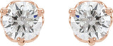 14K Gold Lab-Grown Diamond Round 3-Prong Infinity-Inspired Stud Earrings - Rose Gold - view 2