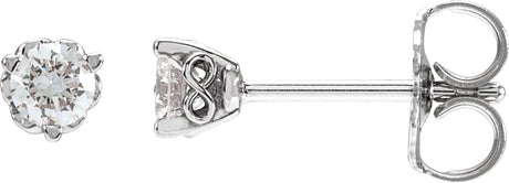 14K Gold Lab-Grown Diamond Round 3-Prong Infinity-Inspired Stud Earrings - White Gold
