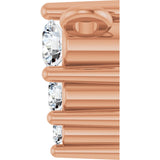 14K Gold Round Natural Diamond Accented Graduated Bar Necklace - Rose Gold - view 3