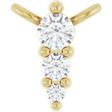 14K Gold Round Lab-Grown Diamond Accented Graduated Bar Necklace - Yellow Gold