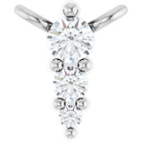 Platinum Round Natural Diamond Accented Graduated Bar Necklace