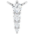 Platinum Round Lab-Grown Diamond Accented Graduated Bar Necklace