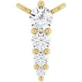 14K Gold Round Lab-Grown Diamond Accented Graduated Bar Necklace - Yellow Gold
