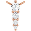 14K Gold Round Lab-Grown Diamond Accented Graduated Bar Necklace - Rose Gold