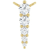 14K Gold Round Lab-Grown Diamond Accented Graduated Bar Necklace - Yellow Gold