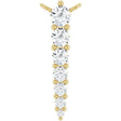 14K Gold Round Natural Diamond Accented Graduated Bar Necklace – 2.75mm Stones - Yellow Gold