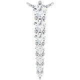 Platinum Round Lab-Grown Diamond Accented Graduated Bar Necklace – 2.75mm Stones