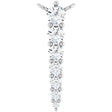 14K Gold Round Lab-Grown Diamond Accented Graduated Bar Necklace – 2.75mm Stones - White Gold