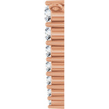 14K Gold Round Lab-Grown Diamond Accented Graduated Bar Necklace – 2.75mm Stones - Rose Gold - view 3