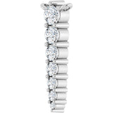 14K Gold Round Natural Diamond Accented Graduated Bar Necklace – 2.75mm Stones - White Gold - view 2