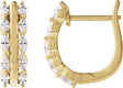 14K Gold Marquise Natural Diamond Accented U-Hoop Earrings - Yellow Gold