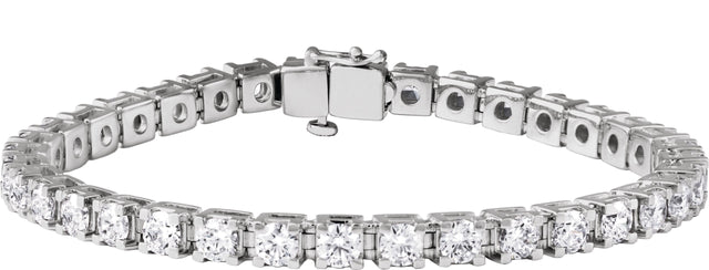 14K Gold Round Lab-Grown Diamond Line Bracelet – 1.4-4.25mm Stones - White Gold