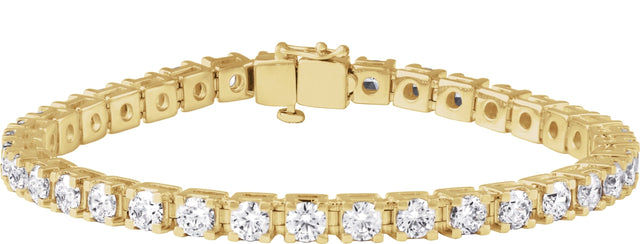 14K Gold Round Lab-Grown Diamond Line Bracelet – 1.4-4.25mm Stones - Yellow Gold