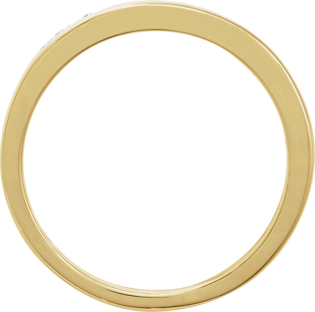 14K Gold Round Natural Diamond Accented Ring – 1.7mm Stones - Yellow Gold - view 2