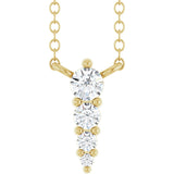 14K Gold Round Lab-Grown Diamond Accented Graduated Bar Necklace - Yellow Gold