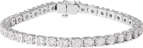 14K Gold Round Lab-Grown Diamond Line Bracelet – 1.4-4.25mm Stones - White Gold