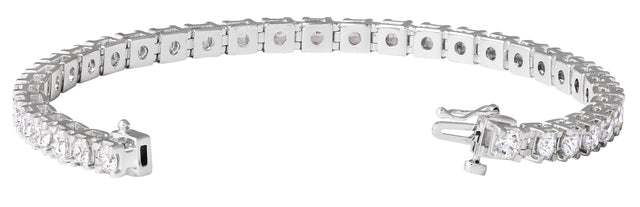 14K Gold Round Lab-Grown Diamond Line Bracelet – 1.4-4.25mm Stones - White Gold - view 3