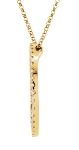 14K Gold Round Natural Diamond Accented Circle Necklace - Yellow Gold - view 2