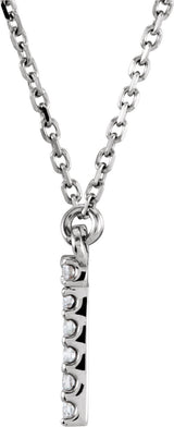 14K Gold Round Natural Diamond Initial Necklace – up to 0.08 CTW - White Gold - view 2
