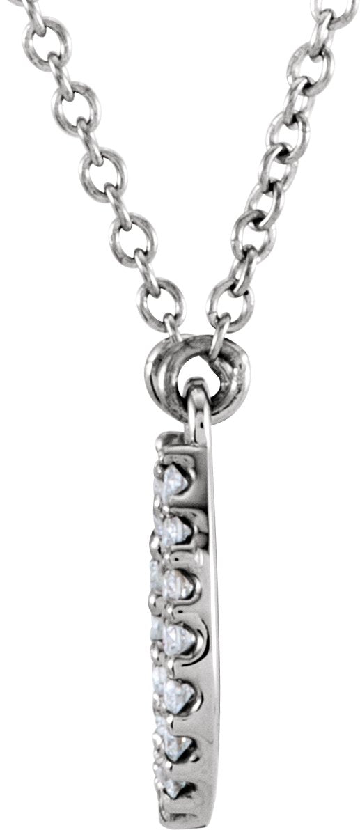 Platinum Horseshoe Necklace - view 2