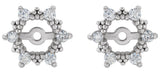 14K Gold Natural Diamond Halo-Style Earring Jackets III - White Gold - view 2