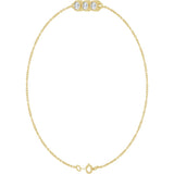 14K Gold Round Natural Diamond Accented Link Bracelet – 3mm Stones - Yellow Gold - view 2