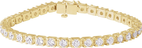 14K Gold Round Lab-Grown Diamond Line Bracelet – 1.4-4.25mm Stones - Yellow Gold