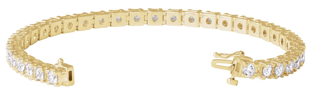 14K Gold Round Lab-Grown Diamond Line Bracelet – 1.4-4.25mm Stones - Yellow Gold - view 2