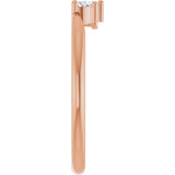 14K Gold Marquise Natural Diamond Three-Stone Ring - Rose Gold - view 4