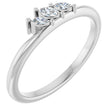 14K Gold Marquise Natural Diamond Three-Stone Ring - White Gold