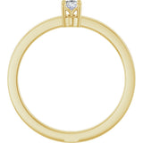 14K Gold Emerald Lab-Grown Diamond Claw-Prong Solitaire Ring - Yellow Gold - view 3