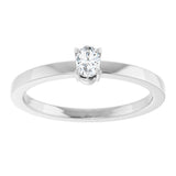 14K Gold Emerald Lab-Grown Diamond Claw-Prong Solitaire Ring - White Gold - view 2