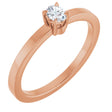 14K Gold Emerald Lab-Grown Diamond Claw-Prong Solitaire Ring - Rose Gold