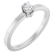 Platinum Emerald Natural Diamond Claw-Prong Solitaire Ring