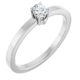 14K Gold Emerald Lab-Grown Diamond Claw-Prong Solitaire Ring - White Gold